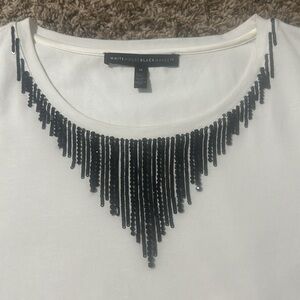 White House Black Market Tshirt w black embellishments